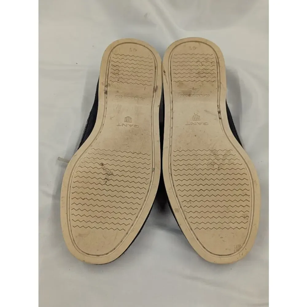GANT Loafers Men's Moccasin Driving Shoes White Navy Leather Size 8 US